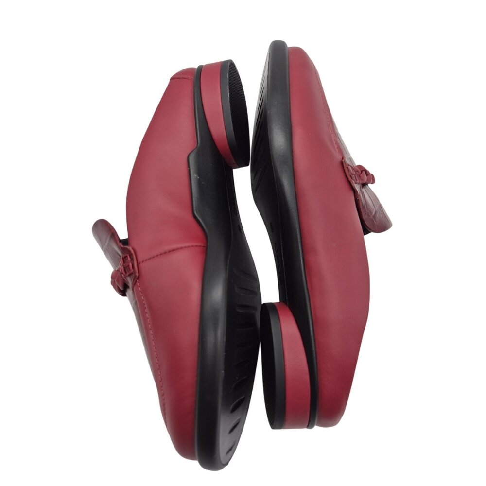 ECCO Women's Shoes Mules Size 6 6.5 US 37 EU Red Leather Croc Embossed (192 - Picture 7 of 13